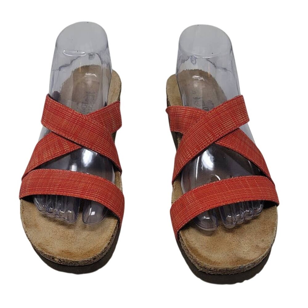 Naot Leather Orange Strap Slide Summer Walking Casual Sandals 11-11.5/42